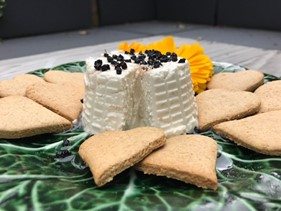 Almond and Elderflower Vegan Ricotta with Lemon Biscuits