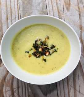 Winter Warming Leek and Potato Soup with Crunchy Leek Topping